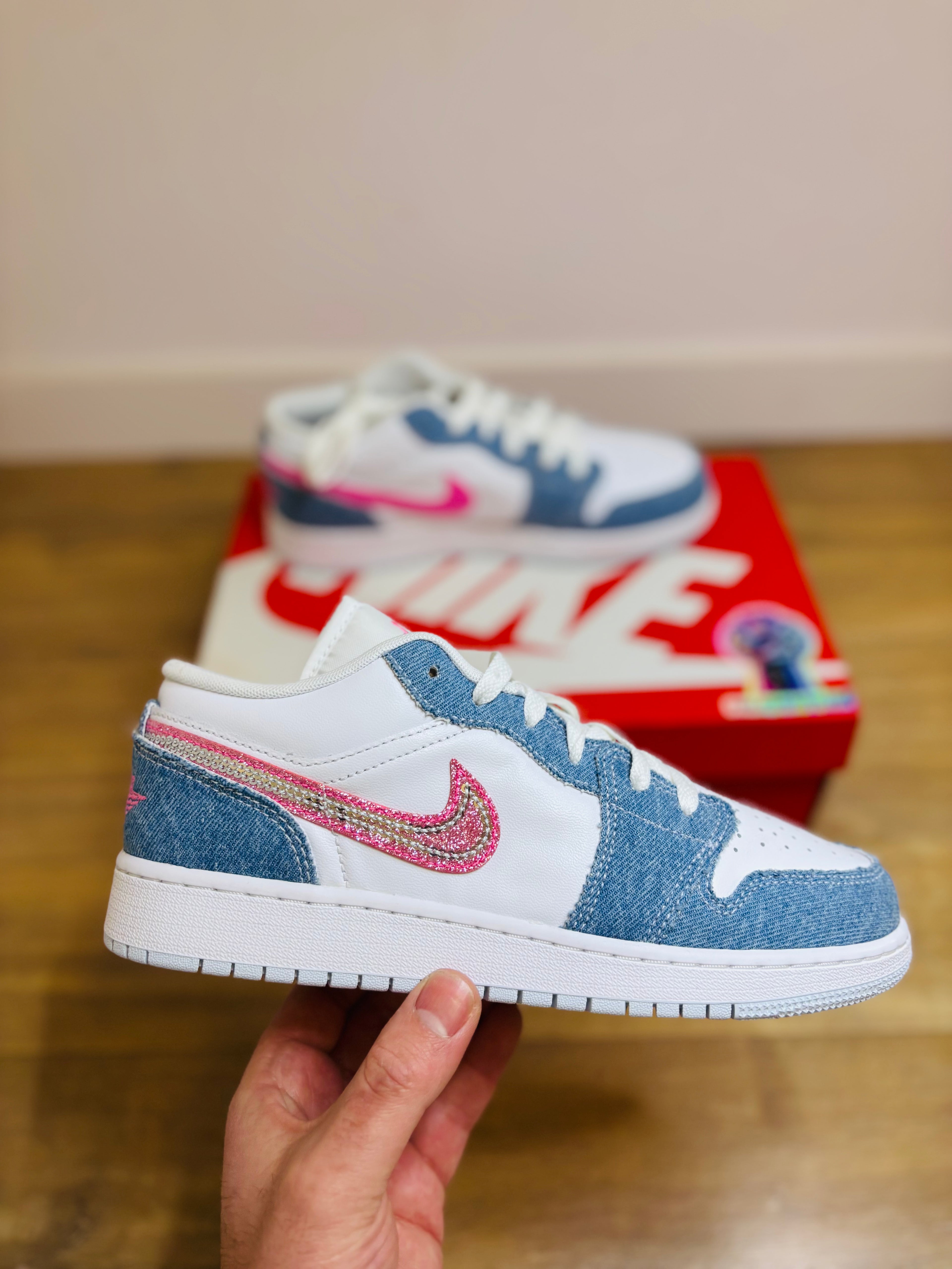 Nike Air Jordan 1 Low Special Edition GS "Denim Sequin