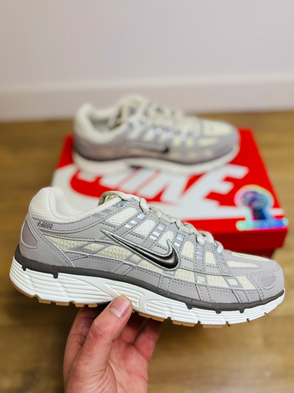 Nike P6000 White College Grey Cave Stone