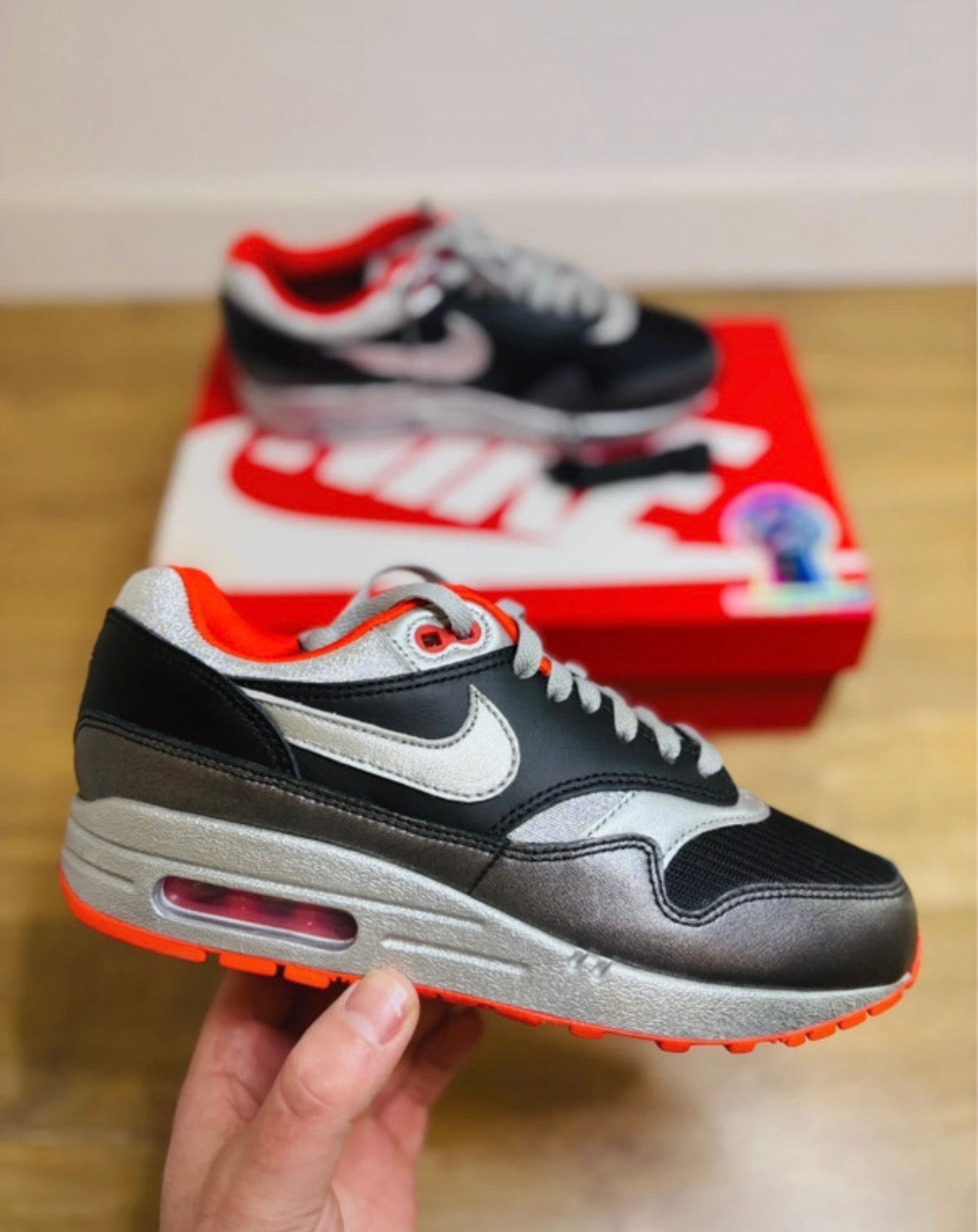 Nike Air Max 1 NBY Nike By You Black Red Metallic + Extra laces