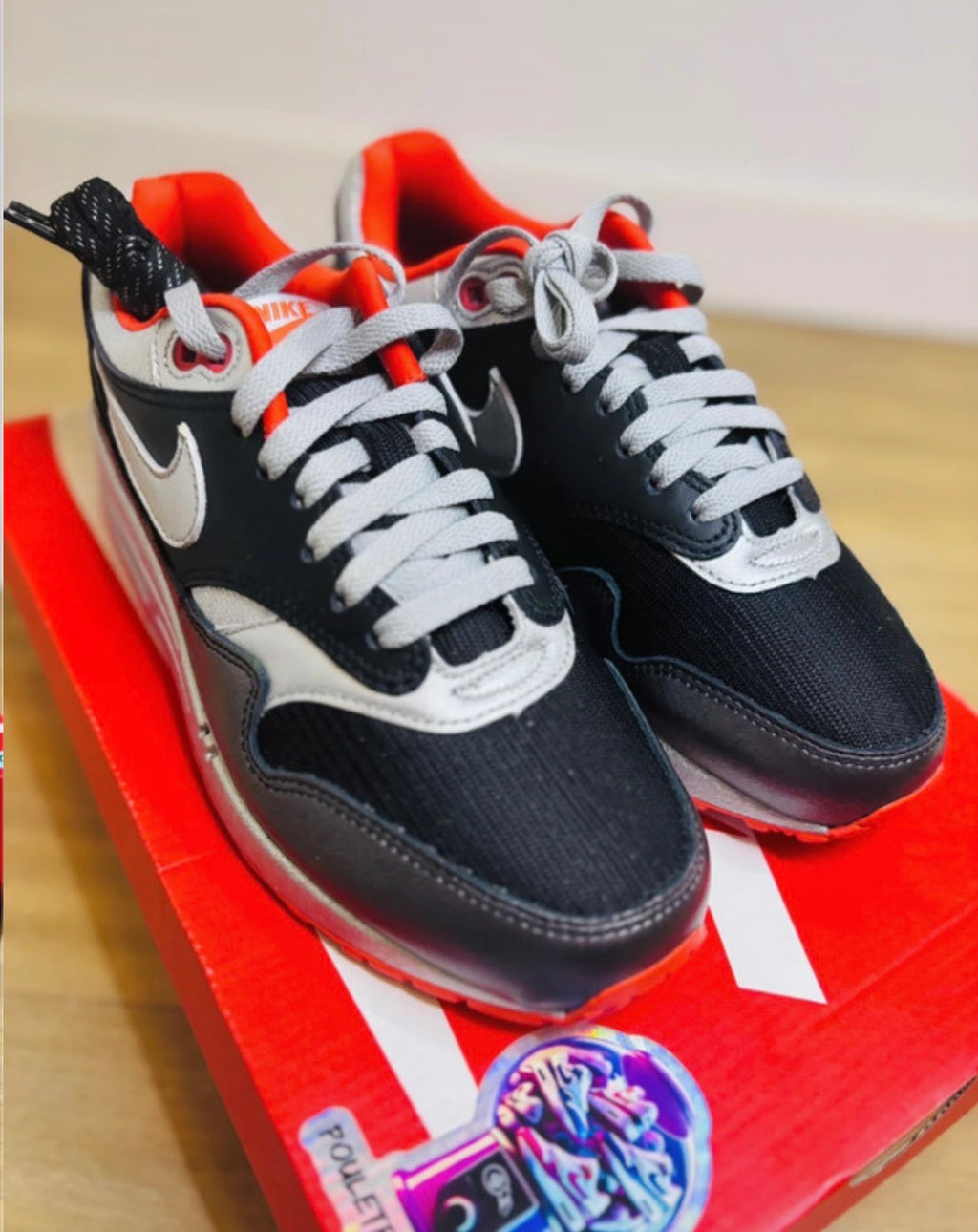 Nike Air Max 1 NBY Nike By You Black Red Metallic + Extra laces